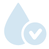 graphic water droplet with checkmark