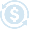 Icon shows dollar sign surrounded by arrows, in blue. 