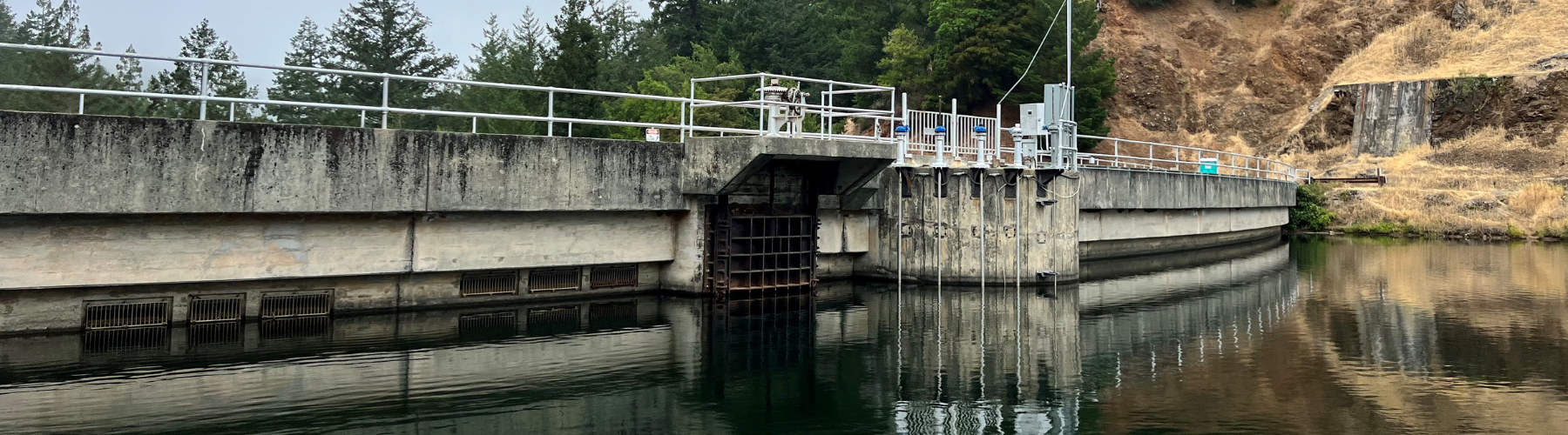 A dam and reservoir
