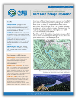 Thumbnail of Kent Lake Storage Expansion Project factsheet