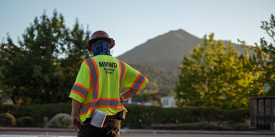 Marin Water Employee with Mt. Tam in the background