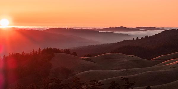Sunset on the Watershed hills