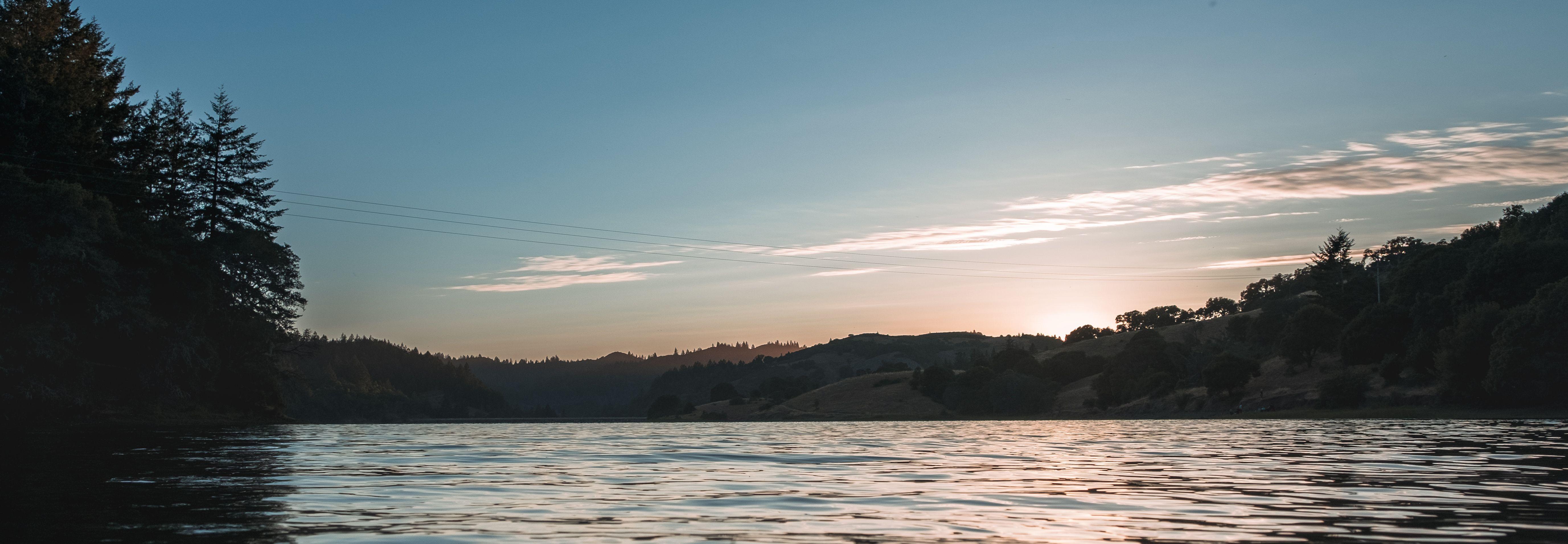 Sunset on a reservoir