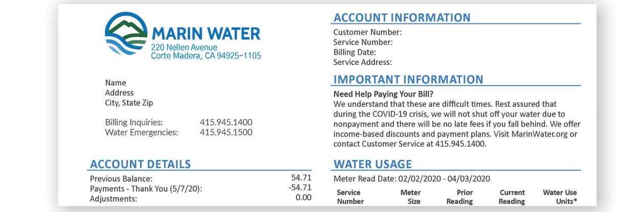 Marin Water Bill