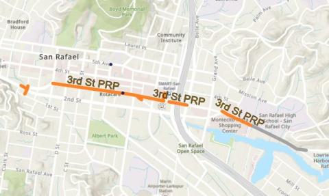 Map of 3rd street pipeline replacement project