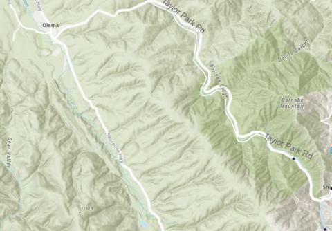 Map of Taylor Park Rd, Olema, and Shoreline Hwy