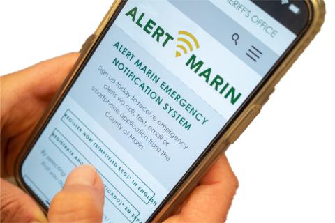 Alert Marin site on cellphone