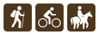 Hiker, biker and equestrian icon
